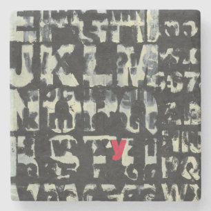 Posavasos De Piedra Pintura del alfabeto del normando Wyatt