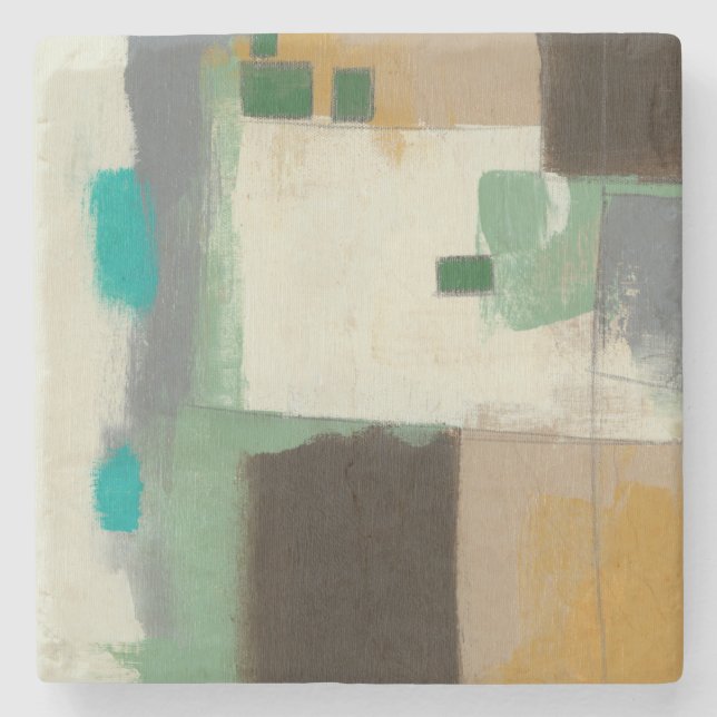 Posavasos De Piedra Pintura del expresionista con los movimientos (Anverso)