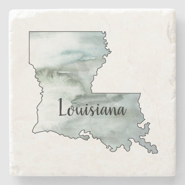 Posavasos De Piedra Pintura del Ilustracion del estado de Louisiana (Anverso)