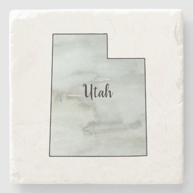 Posavasos De Piedra Pintura del Ilustracion del estado de Utah (Anverso)