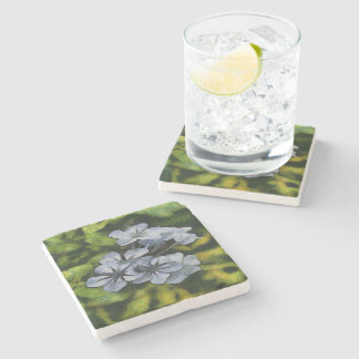 Posavasos De Piedra Pintura Delicada Blue Plumbago Blossom