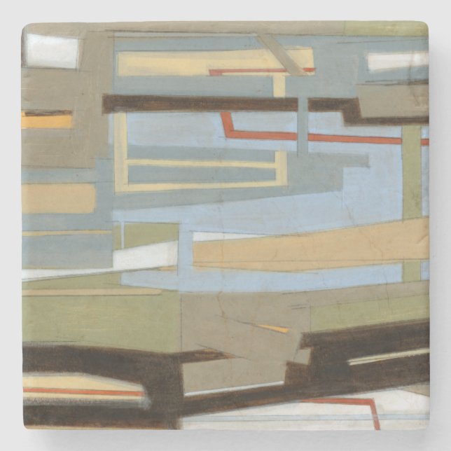 Posavasos De Piedra Pintura moderna de libre expresión de Norman Wyatt (Anverso)