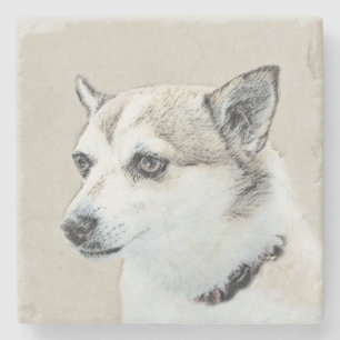 Posavasos De Piedra Pintura noruega de Lundehund - Arte original del p