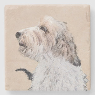 Posavasos De Piedra Pintura Petit Basset Griffon Vendéen - Arte de per
