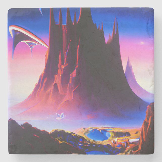 Posavasos De Piedra Pintura petrolera de Dream World (Anverso)