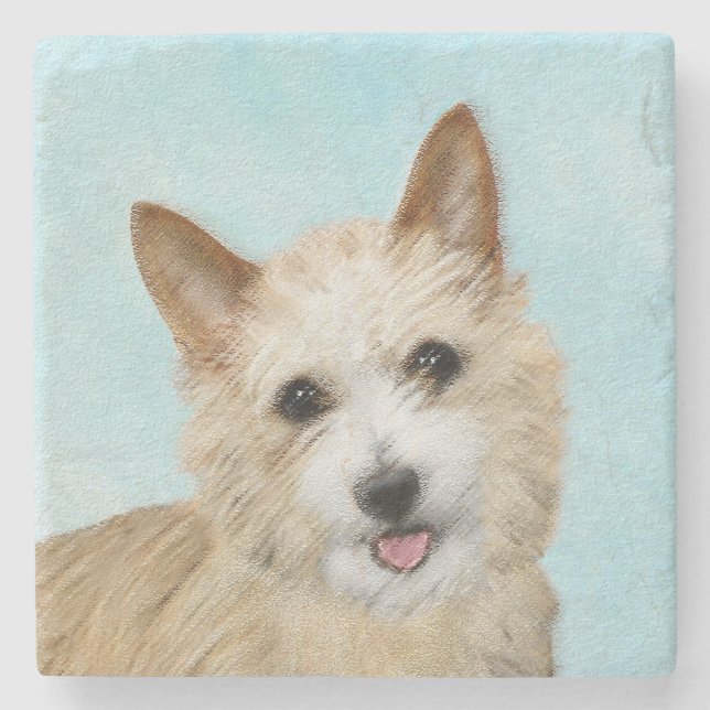 Posavasos De Piedra Pintura portuguesa de Podengo Pequeno - Arte origi