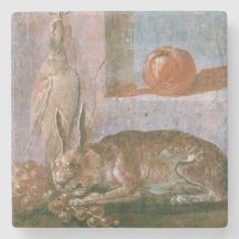 Pintura romana del conejo que come las uvas