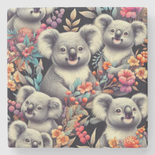 Posavasos De Piedra Pintura vintage de Cute Koala