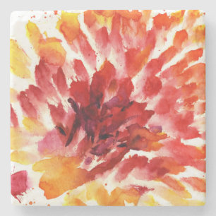 Posavasos De Piedra Pinturas florales abstractas 5 de la acuarela