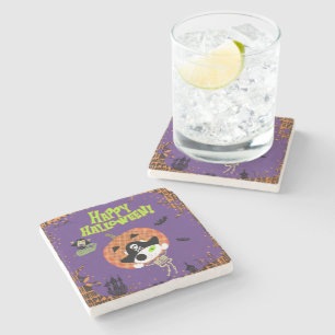 Posavasos De Piedra Pirata skeleton cat