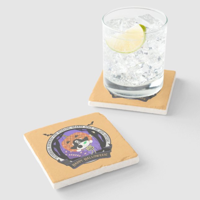 Posavasos De Piedra Pirata skeleton cat (Lateral)