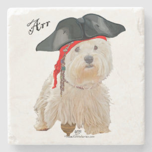 Posavasos De Piedra Pirate Westie