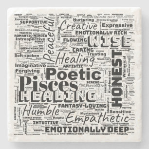 Posavasos De Piedra Pisces Zodiac Word Cloud Inspiration