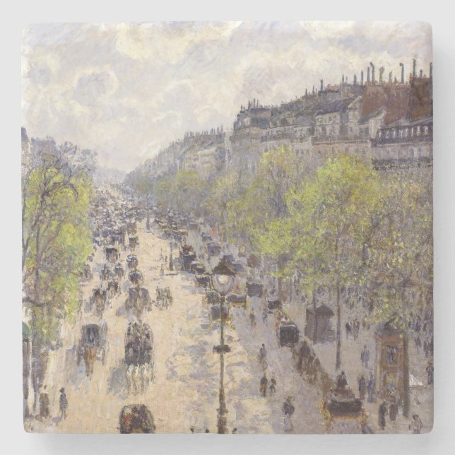 Posavasos De Piedra Pissarro - Boulevard Montmartre, primavera (Anverso)
