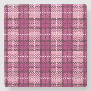 Posavasos De Piedra Pixel Plaid_Magenta-Black