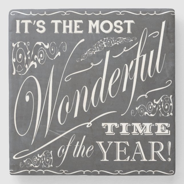 Posavasos De Piedra pizarra del navidad del día de fiesta (Anverso)