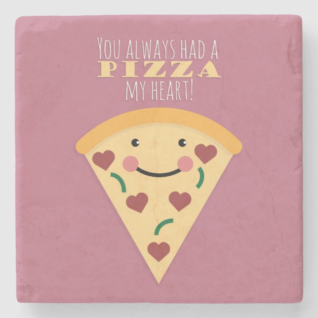 Posavasos De Piedra Pizza My Heart (Anverso)