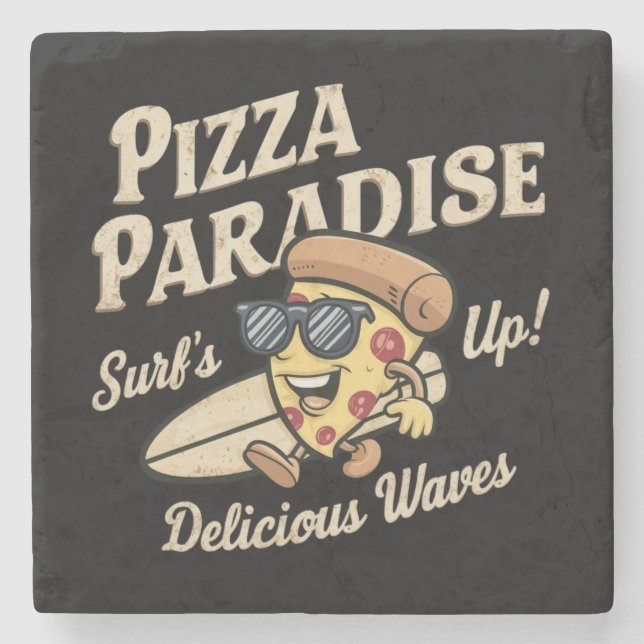 Posavasos De Piedra Pizza Paradise (Anverso)