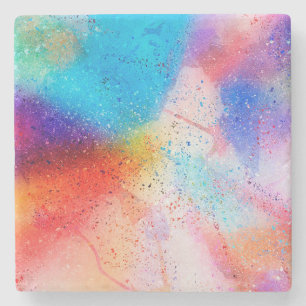 Posavasos De Piedra Placa de color de agua y pintura