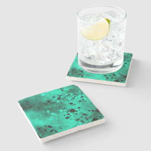 Posavasos De Piedra Placa de pintura verde retro