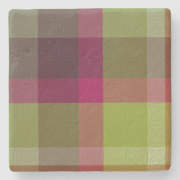 Posavasos De Piedra Plaid Decorativo