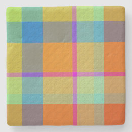 Posavasos De Piedra Plaid Decorativo