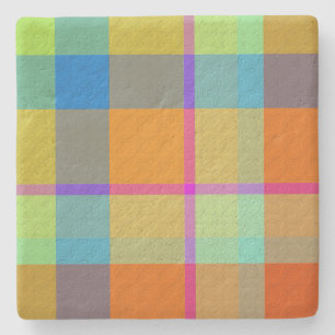 Posavasos De Piedra Plaid Decorativo