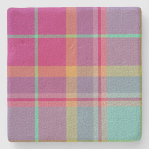 Posavasos De Piedra Plaid Decorativo