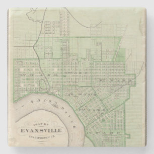 Posavasos De Piedra Plan de Evansville, Vanderburgh Co