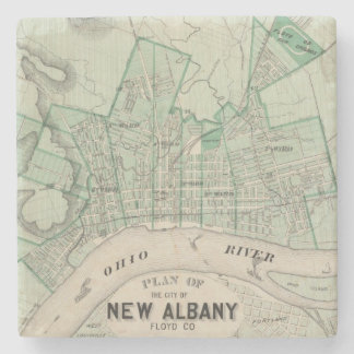 Posavasos De Piedra Plan de la ciudad de nueva Albany, Floyd Co,