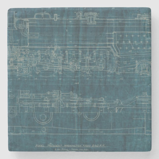 Posavasos De Piedra Plan de trenes I (Anverso)