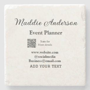 Posavasos De Piedra planificador de eventos añadir nombre código Q R d