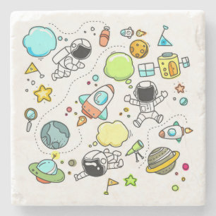 Posavasos De Piedra Plano de fondo del Personalizado espacial infantil