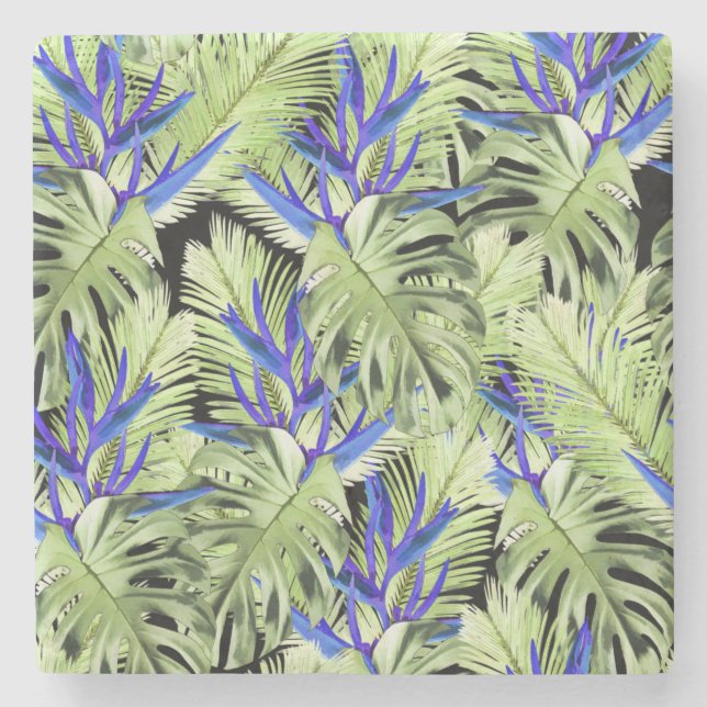 Posavasos De Piedra Planta tropical 2 . (Anverso)