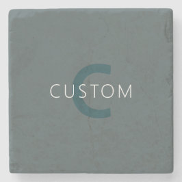Posavasos De Piedra Plantilla de monograma de Personalizable elegante