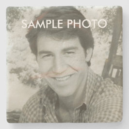 Posavasos De Piedra Plantilla de retrato de recuerdo Funeral Foto