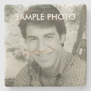 Posavasos De Piedra Plantilla de retrato de recuerdo Funeral Foto