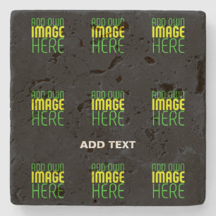 POSAVASOS DE PIEDRA PLANTILLA DE TEXTO DE IMAGEN NEGRA SIMPLE EDITABLE