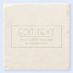 Posavasos De Piedra Plantilla editable de estilo Marrón blanco y neg