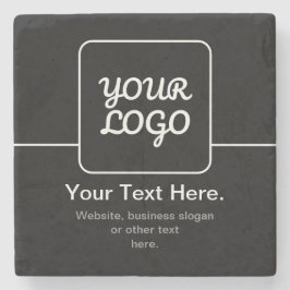 Posavasos De Piedra Plantilla moderna para tu logotipo | Blanco y negr