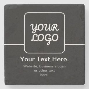 Posavasos De Piedra Plantilla moderna para tu logotipo   Blanco y negr