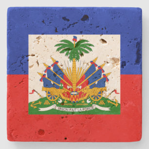 Posavasos De Piedra Plataforma de piedra de la bandera de Haití