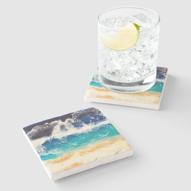 Posavasos De Piedra Playa (Lateral)