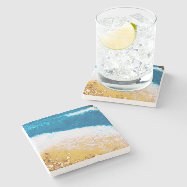 Posavasos De Piedra Playa (Lateral)