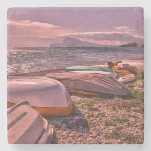 Posavasos De Piedra Playa abandonada de los barcos de Rowing el