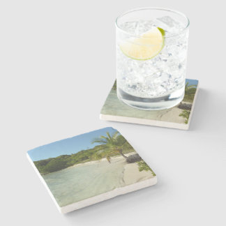Posavasos De Piedra Playa Antigua Hermoso Paisaje Tropical