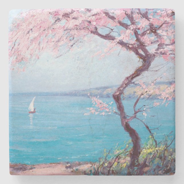 Posavasos De Piedra Playa de Biarritz (por Kimon Loghi) (Anverso)