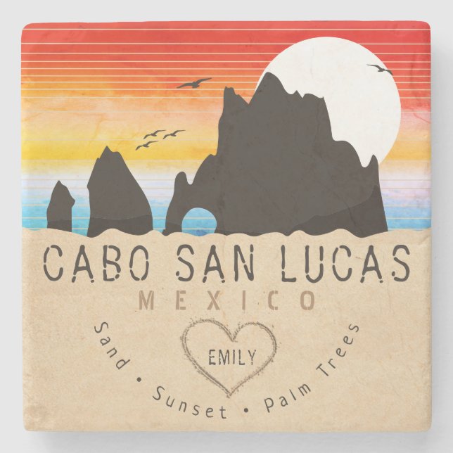 Posavasos De Piedra Playa de Cabo San Lucas México Los años 60 del Arc (Anverso)