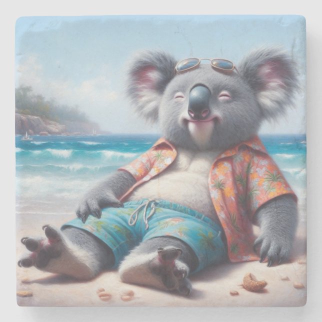 Posavasos De Piedra Playa de Koala (Anverso)