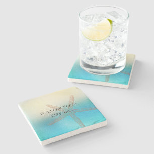 Posavasos De Piedra Playa Estrella de Mar Azul Turquesa Blanca
